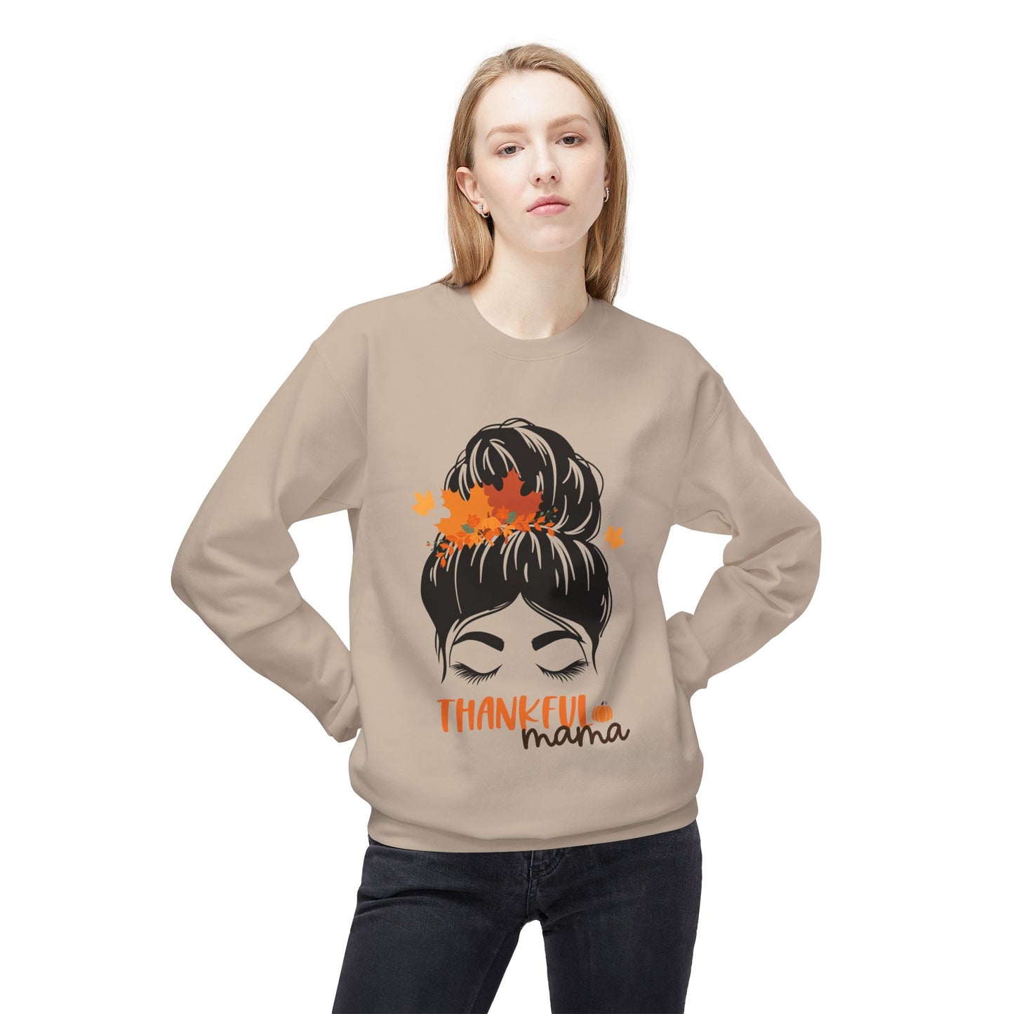 Thankful Mama- Unisex Midweight Softstyle Fleece Crewneck Sweatshirt