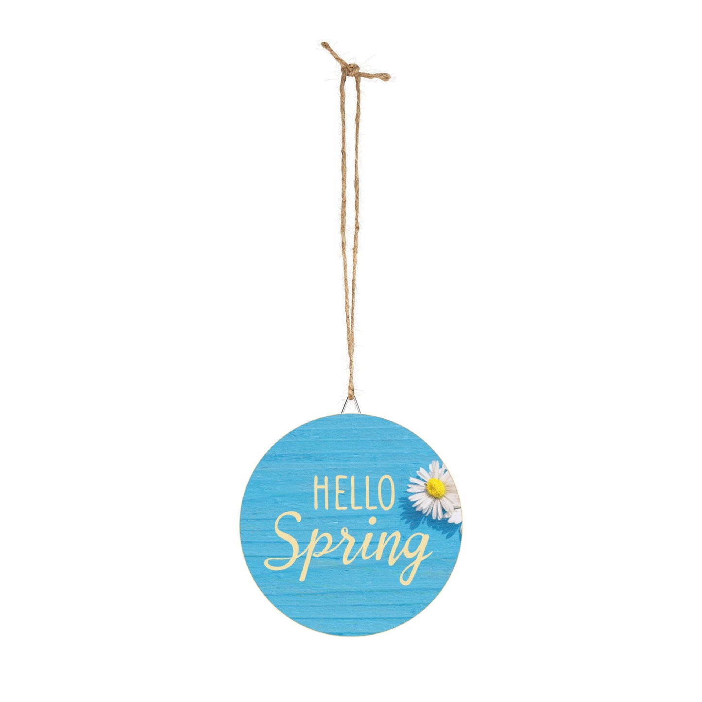 Hello Spring Wood Sign - Decorative Round Wall Art for Home Decor