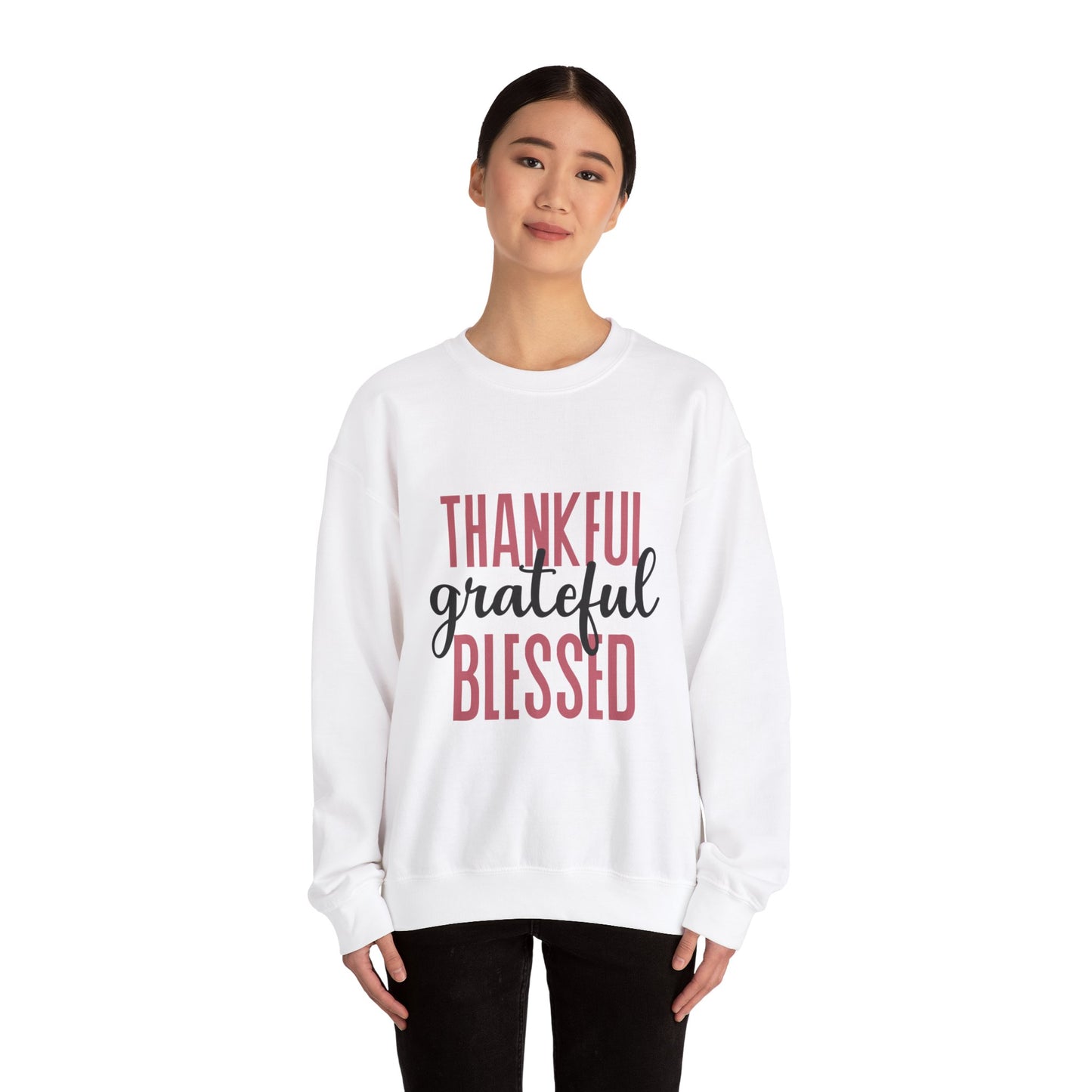 Thankful grateful blessed Unisex Heavy Blend™ Crewneck Sweatshirt