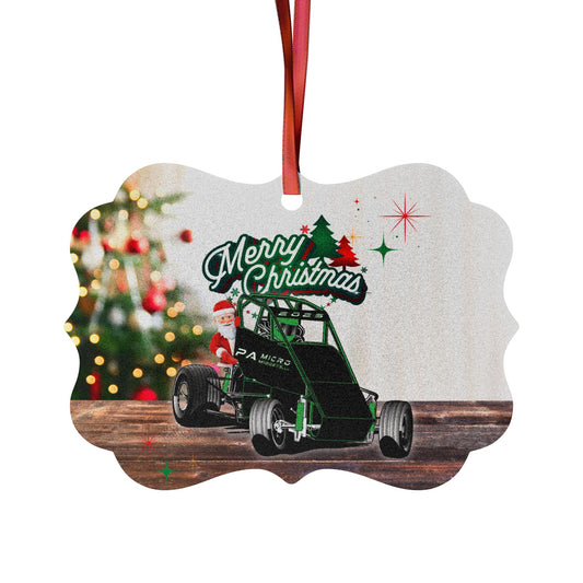 PAMM Merry Christmas Sprint Car Aluminum Ornament