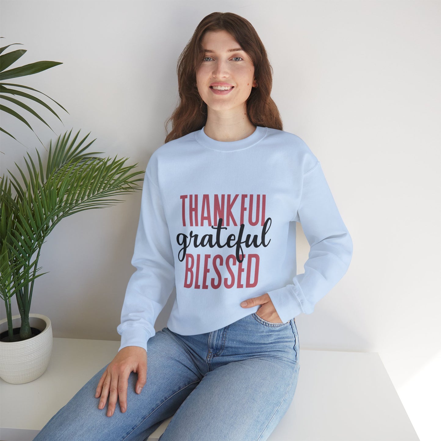 Thankful grateful blessed Unisex Heavy Blend™ Crewneck Sweatshirt