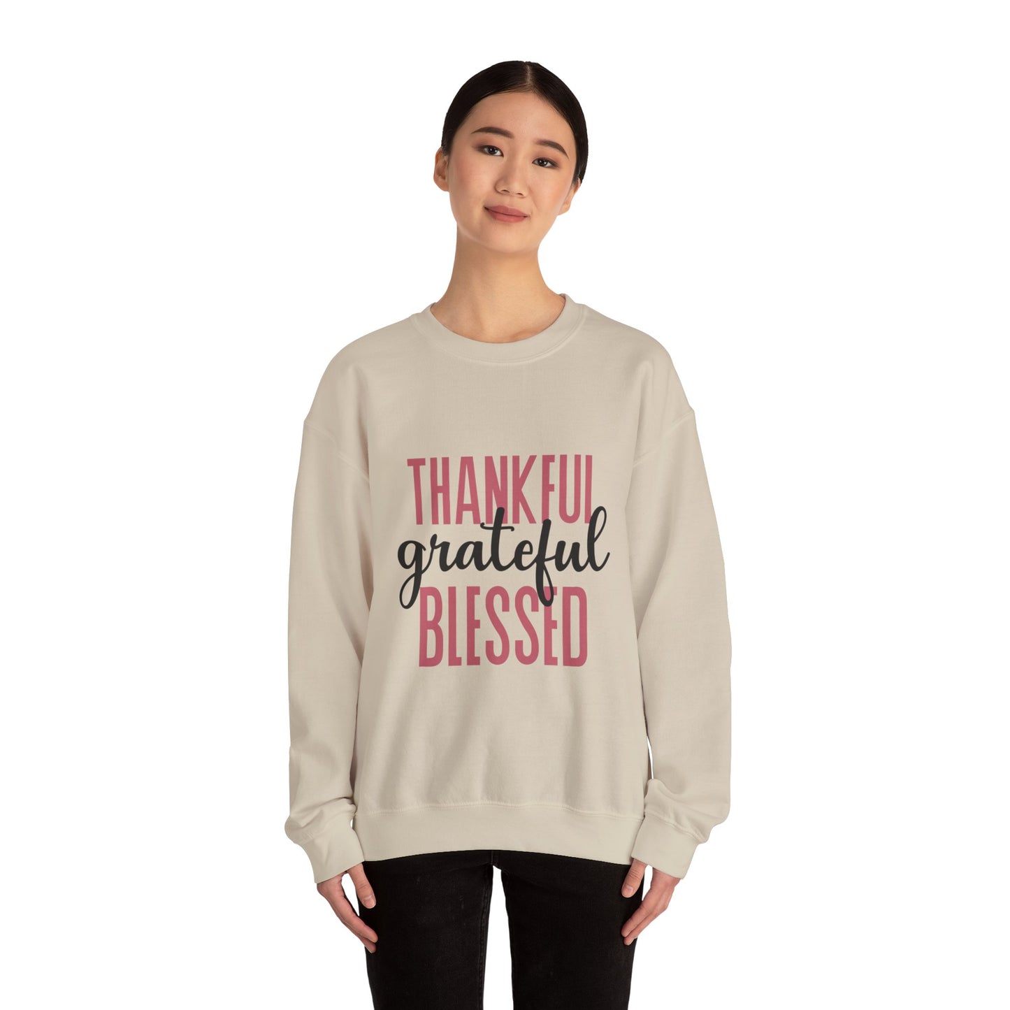 Thankful grateful blessed Unisex Heavy Blend™ Crewneck Sweatshirt