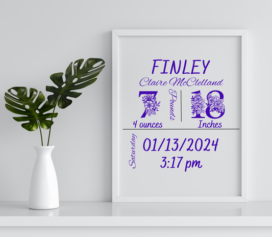 Baby Announcement Shadow Box